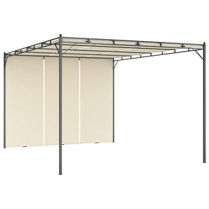 Gazebo da Giardino con Tenda Laterale 4x3x2,25 m Crema cod mxl 66037