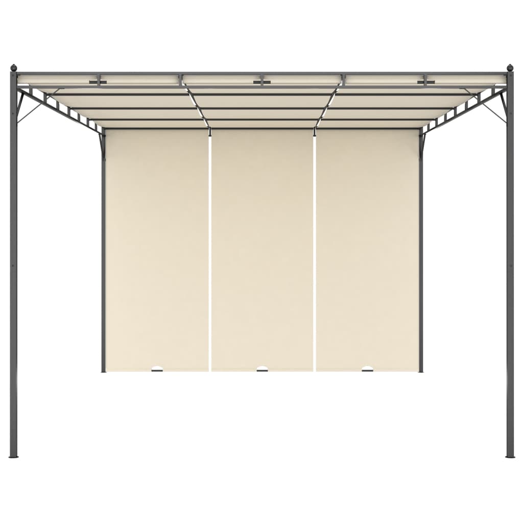 Gazebo da Giardino con Tenda Laterale 4x3x2,25 m Crema cod mxl 66037