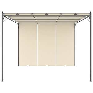 Gazebo da Giardino con Tenda Laterale 4x3x2,25 m Crema cod mxl 66037