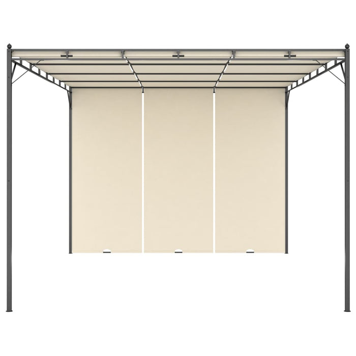 Gazebo da Giardino con Tenda Laterale 4x3x2,25 m Crema cod mxl 66037