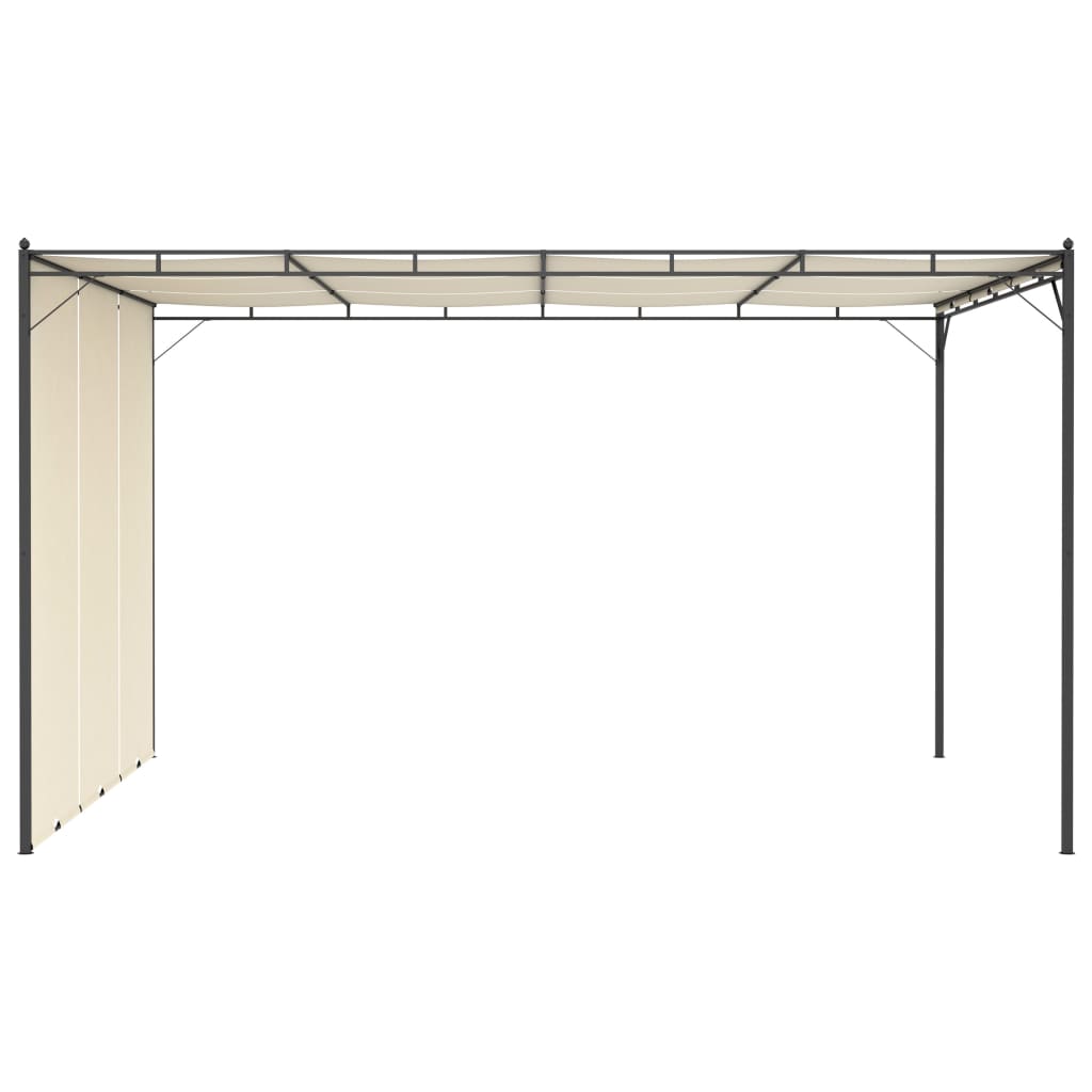 Gazebo da Giardino con Tenda Laterale 4x3x2,25 m Crema cod mxl 66037