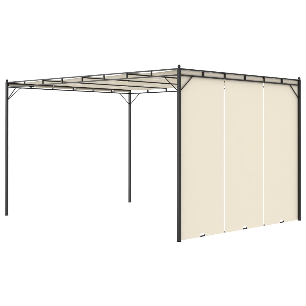 Gazebo da Giardino con Tenda Laterale 4x3x2,25 m Crema cod mxl 66037