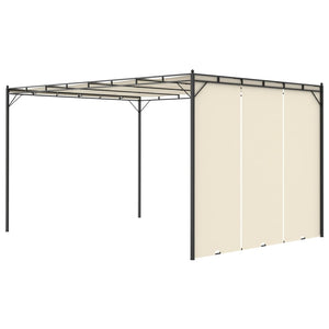 Gazebo da Giardino con Tenda Laterale 4x3x2,25 m Crema cod mxl 66037