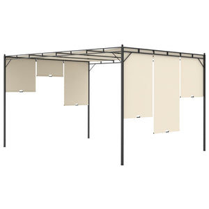 Gazebo da Giardino con Tenda Laterale 4x3x2,25 m Crema cod mxl 66037