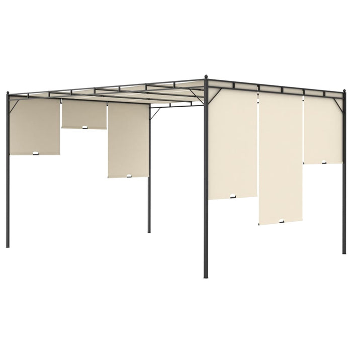 Gazebo da Giardino con Tenda Laterale 4x3x2,25 m Crema cod mxl 66037