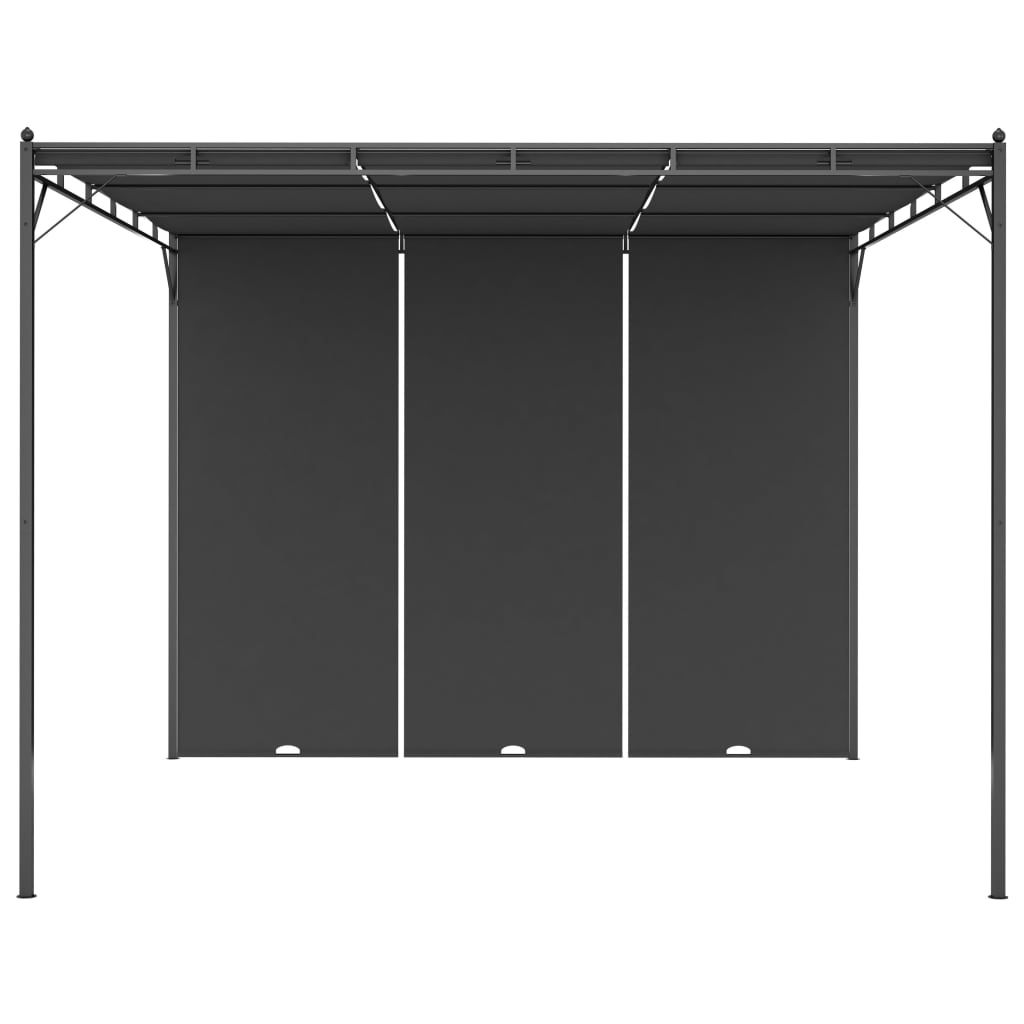 Gazebo da Giardino con Tenda Laterale 3x3x2,25 m Antracite cod mxl 66131