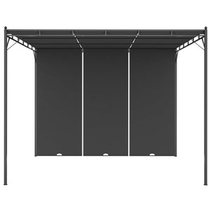 Gazebo da Giardino con Tenda Laterale 3x3x2,25 m Antracite cod mxl 66131