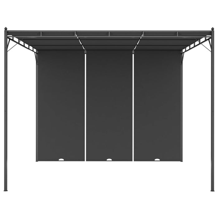 Gazebo da Giardino con Tenda Laterale 3x3x2,25 m Antracite cod mxl 66131