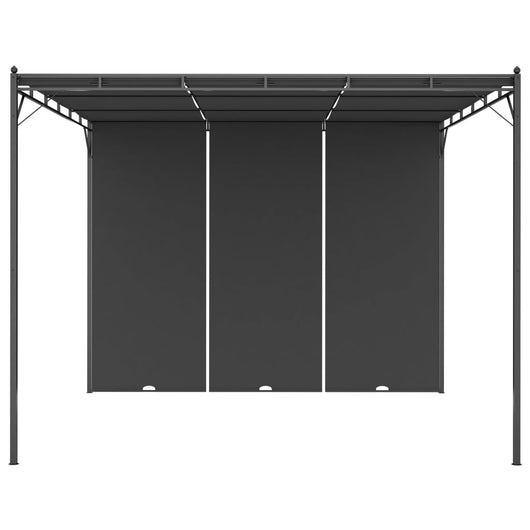 Gazebo da Giardino con Tenda Laterale 3x3x2,25 m Antracite 47995