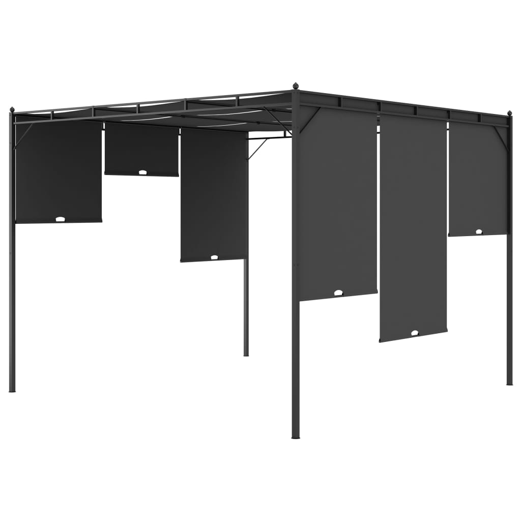 Gazebo da Giardino con Tenda Laterale 3x3x2,25 m Antracite cod mxl 66131