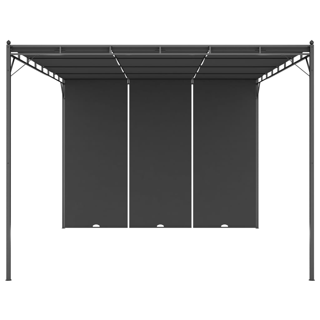 Gazebo da Giardino con Tenda Laterale 4x3x2,25 m Antracite cod mxl 66067