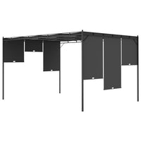 Gazebo da Giardino con Tenda Laterale 4x3x2,25 m Antracite cod mxl 66067