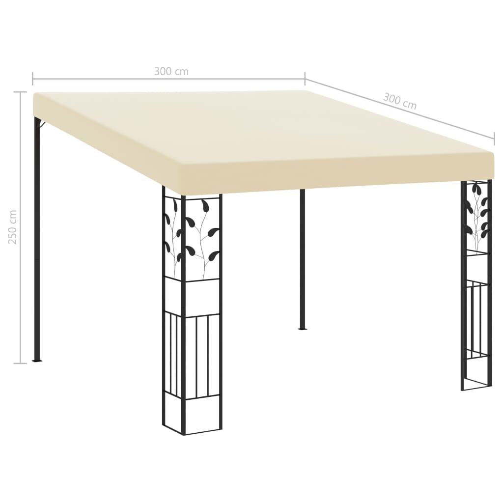 Gazebo a Parete 3x3x2,5 m Crema 47997