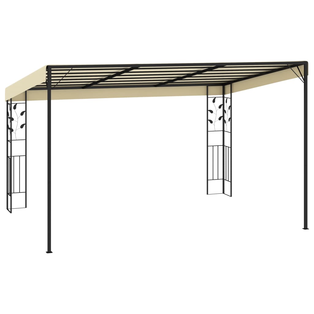 Gazebo a Parete 4x3x2,5 m Crema 47998