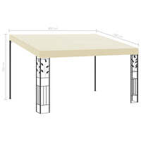 Gazebo a Parete 4x3x2,5 m Crema 47998