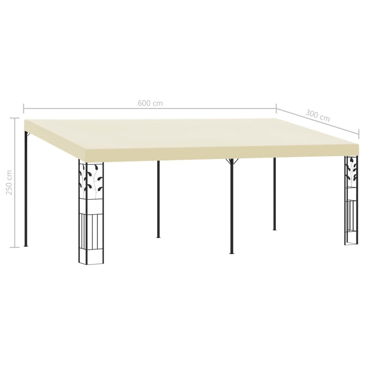 Gazebo a Parete 6x3x2,5 m Crema 47999