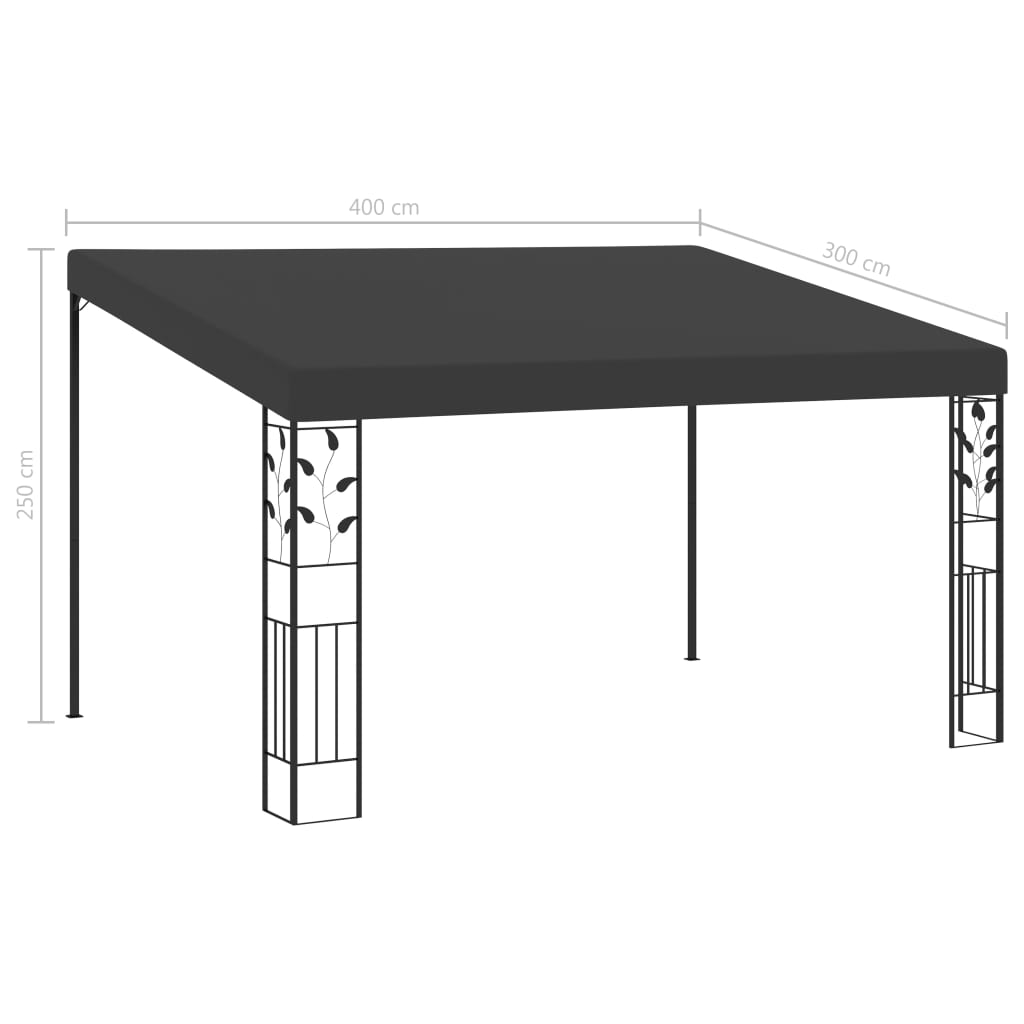 Gazebo a Parete 4x3x2,5 m Antracite 48001