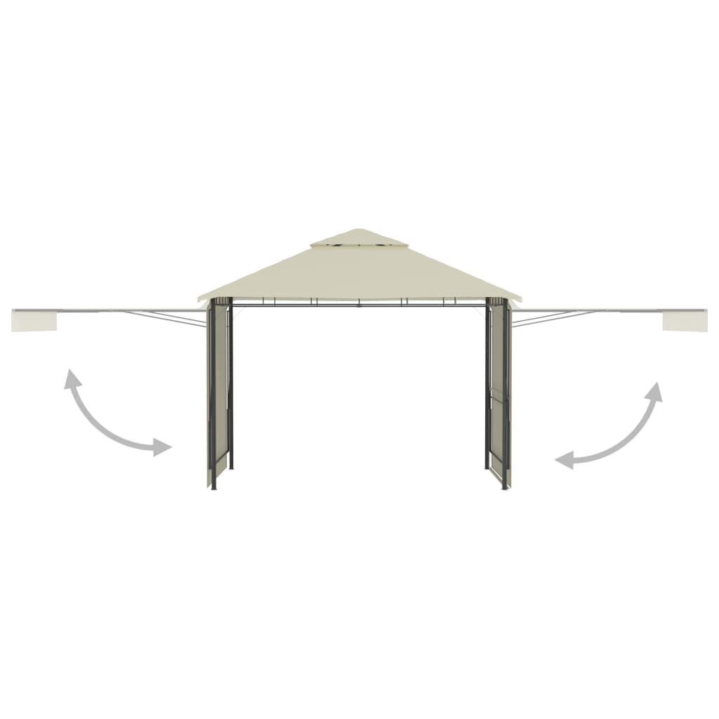 Gazebo con Tetto Doppio Estendibile 3x3x2,75 m Crema 180 g/m² cod mxl 66031