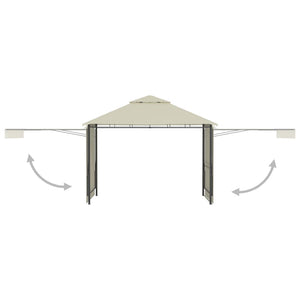 Gazebo con Tetto Doppio Estendibile 3x3x2,75 m Crema 180 g/m² cod mxl 66031