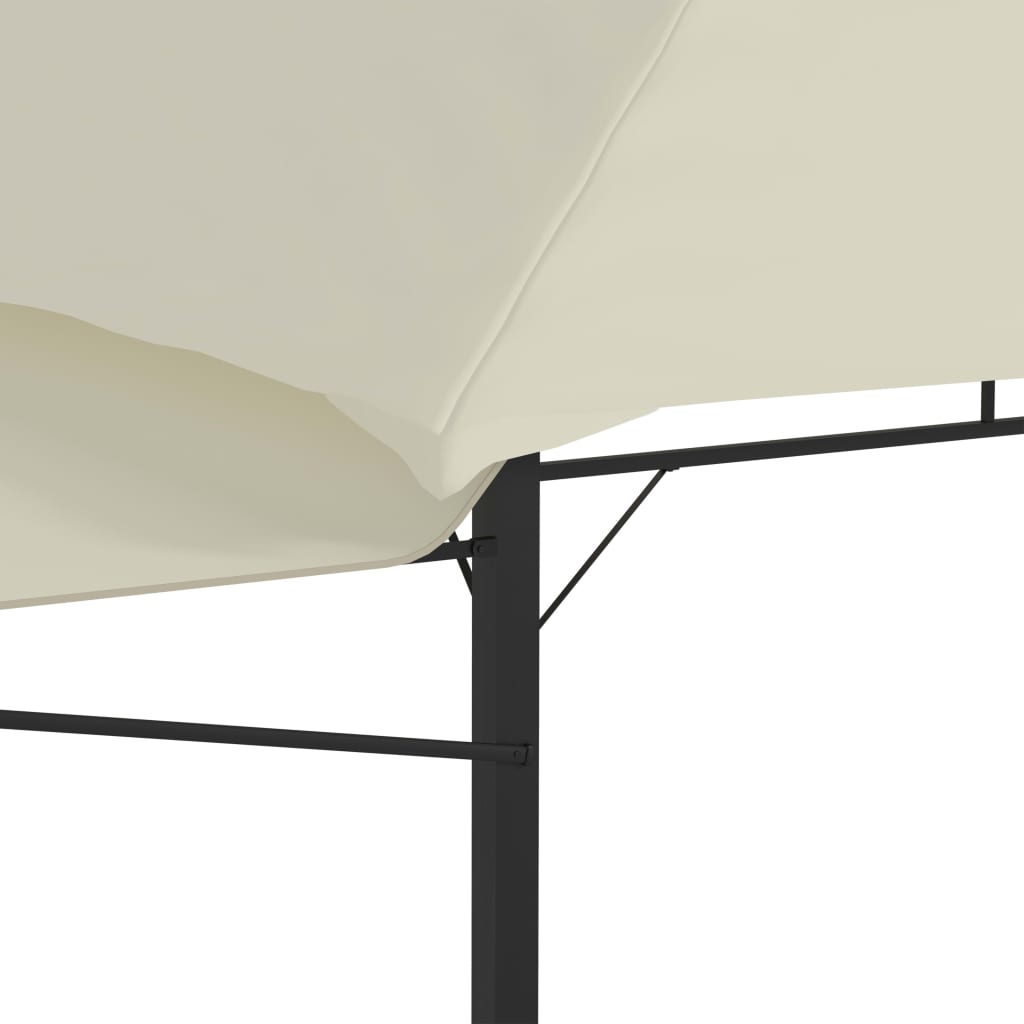 Gazebo con Tetto Doppio Estendibile 3x3x2,75 m Crema 180 g/m² 48003