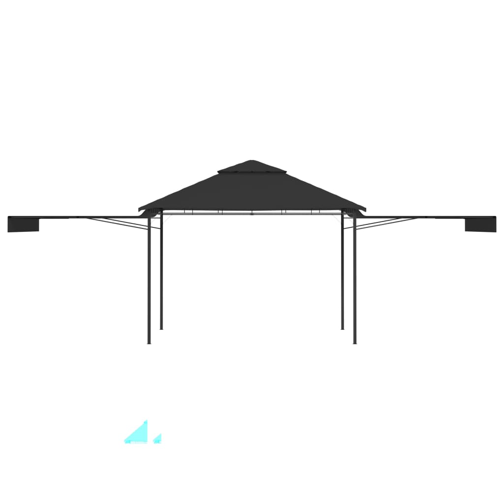 Gazebo Tetto Doppio Estendibile 3x3x2,75 m Antracite 180 g/m² 48004