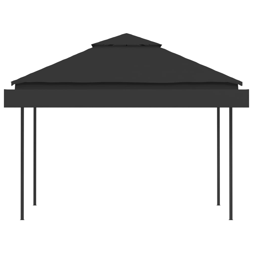 Gazebo Tetto Doppio Estendibile 3x3x2,75 m Antracite 180 g/m² 48004