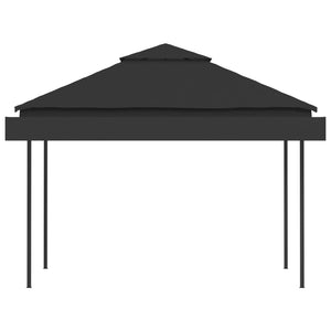 Gazebo Tetto Doppio Estendibile 3x3x2,75 m Antracite 180 g/m² 48004