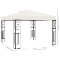 Gazebo 3x3 m Crema in Tessuto cod mxl 65914