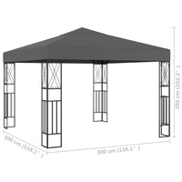 Gazebo 3x3 m Antracite in Tessuto 48006