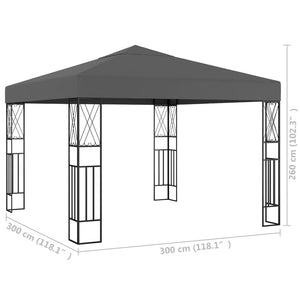 Gazebo 3x3 m Antracite in Tessuto 48006