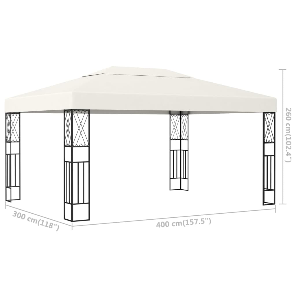 Gazebo 3x4 m Crema in Tessuto 48007