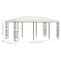 Gazebo 3x6 m Crema in Tessuto 48009