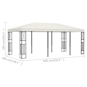 Gazebo 3x6 m Crema in Tessuto 48009