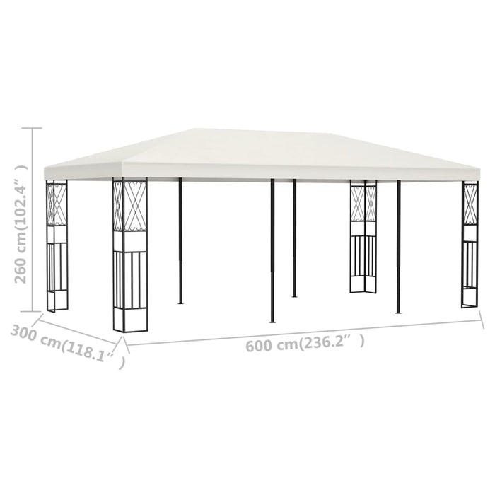 Gazebo 3x6 m Crema in Tessuto 48009