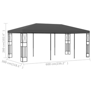 Gazebo 3x6 m Antracite in Tessuto cod mxl 54688