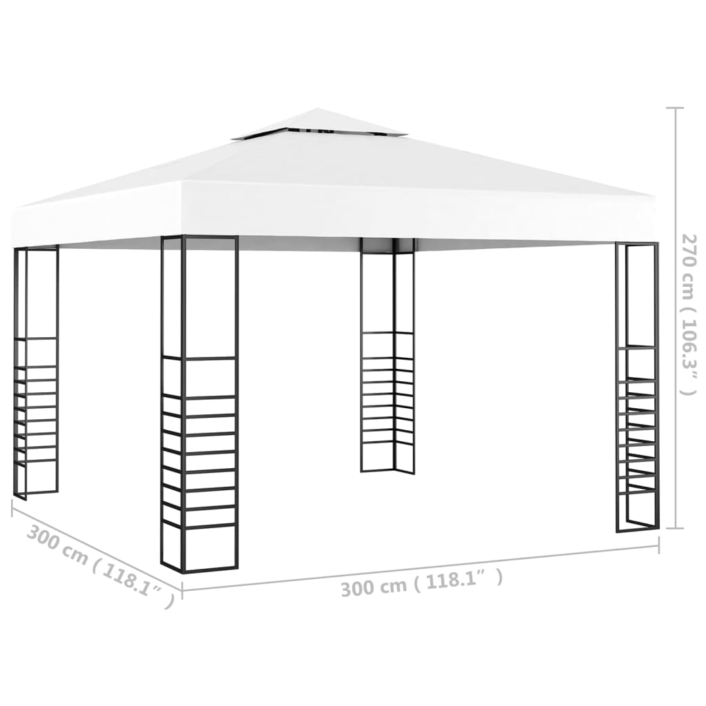 Gazebo da Giardino 3x3 m Bianco cod mxl 66182