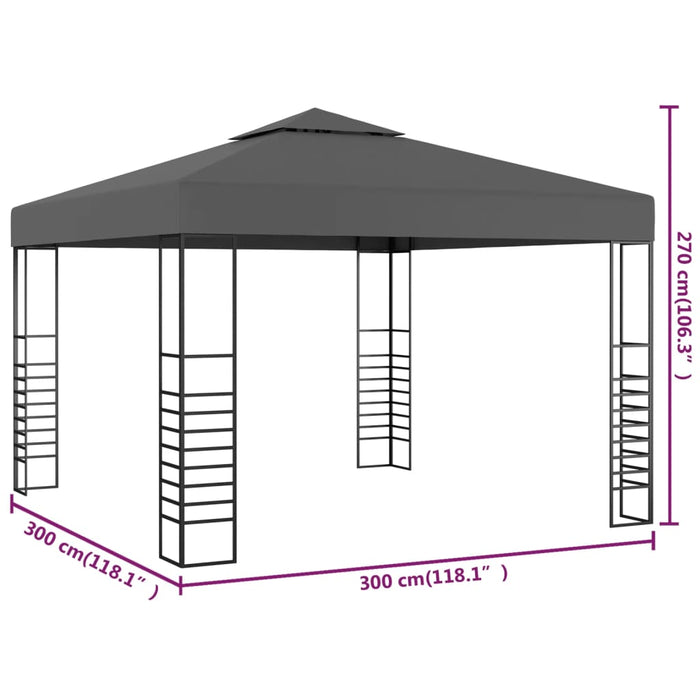 Gazebo da Giardino 3x3 m Antracite cod mxl 66290