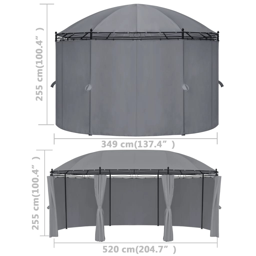 Gazebo con Tende 520x349x255 cm Antracite cod mxl 58104