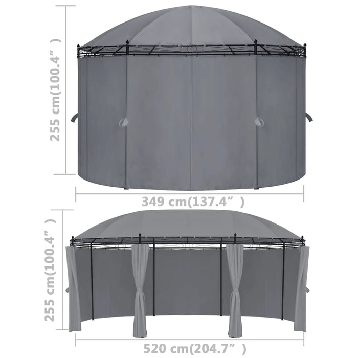 Gazebo con Tende 520x349x255 cm Antracite 48035