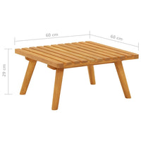 Sgabello da Giardino con Cuscino 60x60x29 cm in Massello Acacia 46674