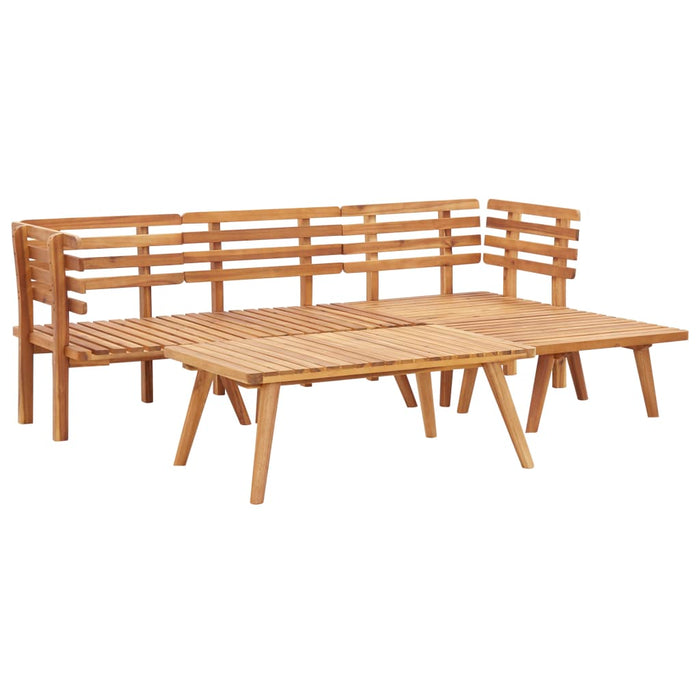 Set Divani da Giardino 5 pz in Legno Massello di Acacia