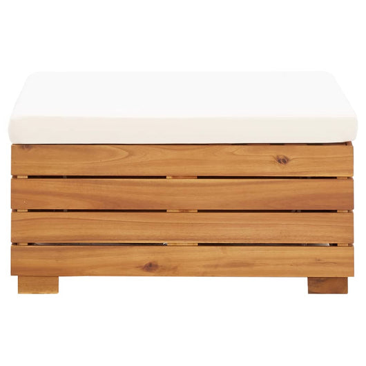 Pouf Modulare 1 pz con Cuscino in Legno Massello di Acacia 46688