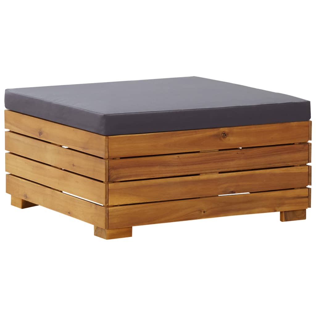 Pouf Modulare 1 pz con Cuscino in Legno Massello di Acacia cod mxl 66754