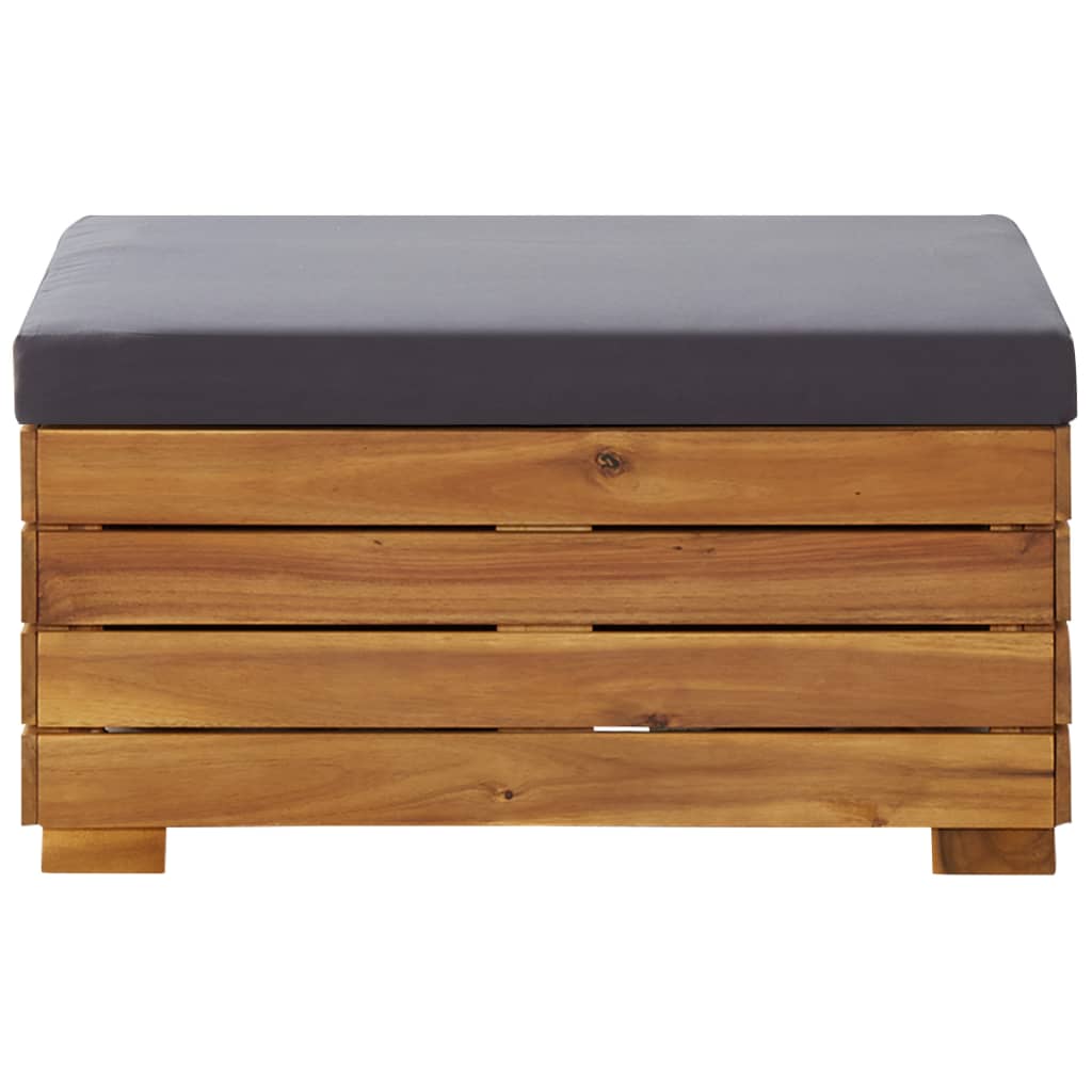 Pouf Modulare 1 pz con Cuscino in Legno Massello di Acacia 46691