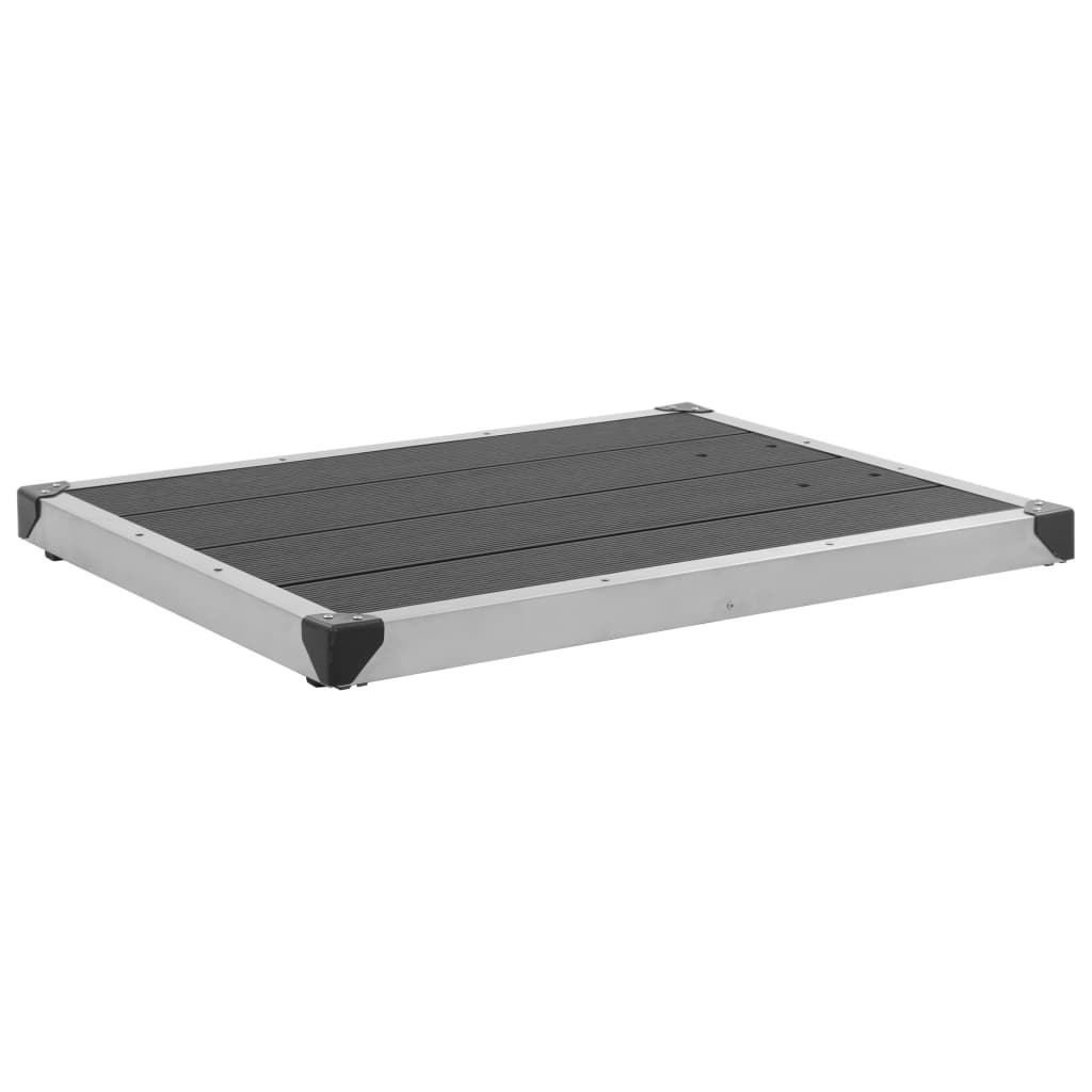 Piatto Doccia da Esterni in WPC e Acciaio Inox 80x62 cm Grigio cod mxl 15408