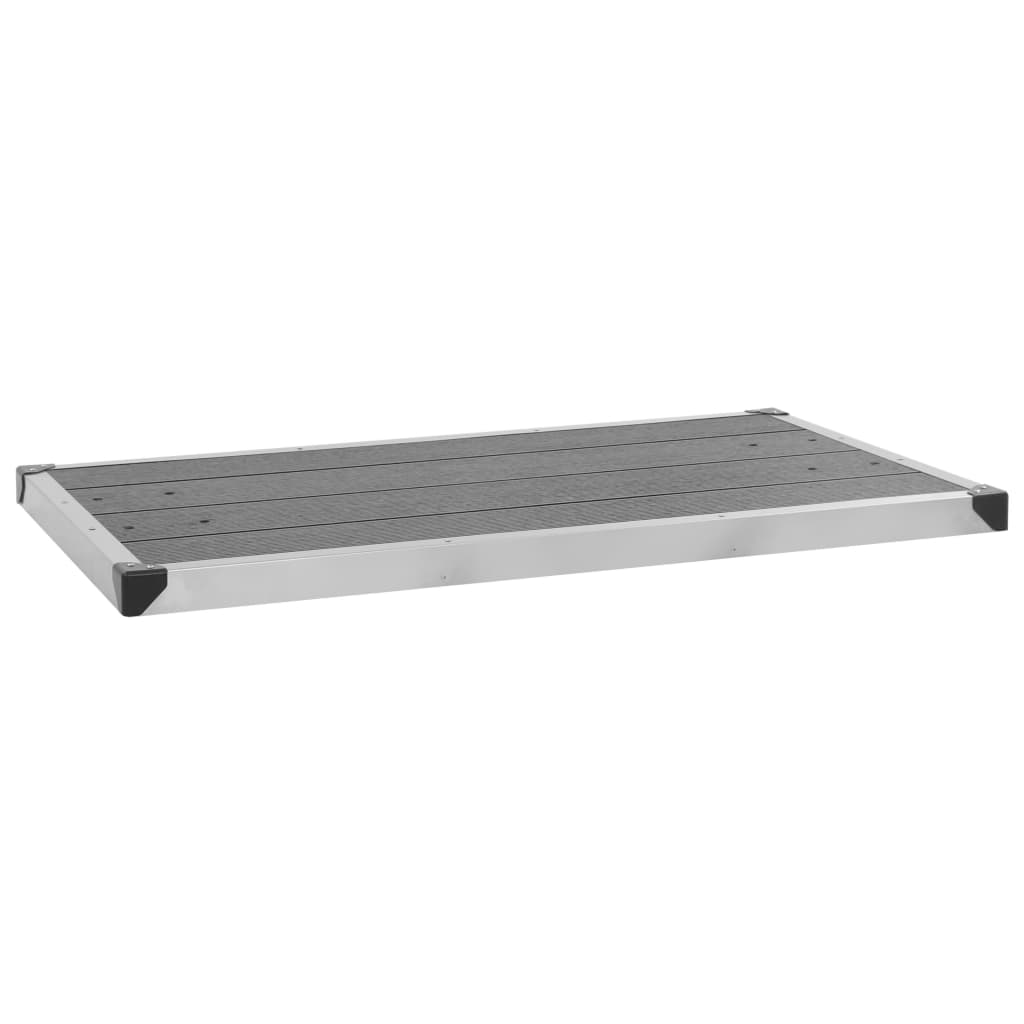 Piatto Doccia da Esterni in Acciaio Inox WPC 110x62 cm Grigio 48205