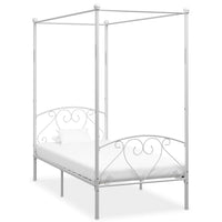 Letto a Baldacchino Bianco in Metallo 90x200 cm  cod mxl 64980