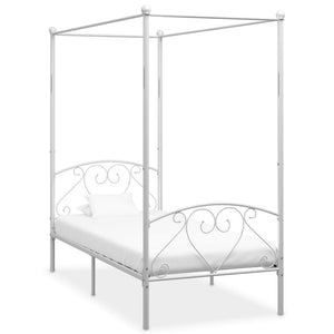 Letto a Baldacchino Bianco in Metallo 90x200 cm  cod mxl 64980