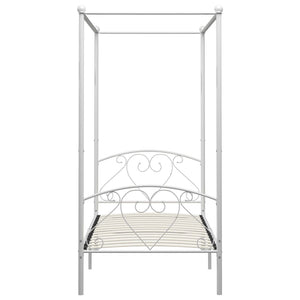 Letto a Baldacchino Bianco in Metallo 90x200 cm  cod mxl 64980