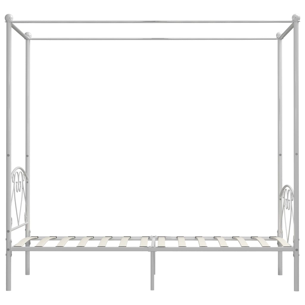 Letto a Baldacchino Bianco in Metallo 90x200 cm  cod mxl 64980